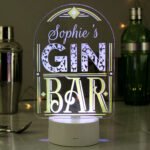 Personalised 'Gin Bar' Sign LED Colour Changing Light - Image 4