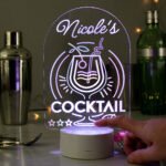 Personalised 'Cocktail Bar' Sign LED Colour Changing Light
