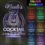 Personalised 'Cocktail Bar' Sign LED Colour Changing Light - Image 2