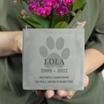 Personalised Pet Paw Print Motif Memorial Concrete Plant Pot - Image 2