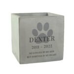 Personalised Pet Paw Print Motif Memorial Concrete Plant Pot - Image 4