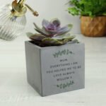 Personalised Any Message Botanical Design Concrete Plant Pot - Image 11