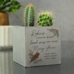 Personalised 'Robins Appear...' Memorial Concrete Plant Pot