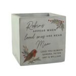 Personalised 'Robins Appear...' Memorial Concrete Plant Pot - Image 5