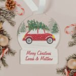 Personalised Driving Home For Christmas Acrylic Snow Globe Decoration - Image 3