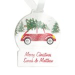 Personalised Driving Home For Christmas Acrylic Snow Globe Decoration - Image 5