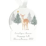 Personalised Deer Snow Scene Acrylic Snow Globe Christmas Decoration - Image 6