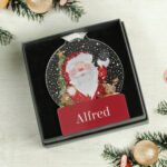 Personalised Santa Waving Acrylic Snow Globe Christmas Decoration - Image 2