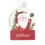 Personalised Santa Waving Acrylic Snow Globe Christmas Decoration - Image 5