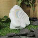Personalised Rainbow & Elephant Design Memorial Resin Graveside/Garden Cloud Ornament - Image 2