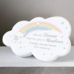 Personalised Rainbow & Elephant Design Memorial Resin Graveside/Garden Cloud Ornament - Image 3