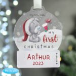Personalised Tiny Tatty Teddy 'My First Christmas' Acrylic Snow Globe Decoration