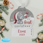 Personalised Tiny Tatty Teddy 'My First Christmas' Acrylic Snow Globe Decoration - Image 3