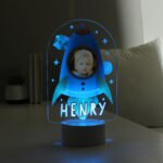 Personalised Children's Rocket Design Photo Upload LED Colour Changing Night Light - Image 3