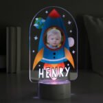 Personalised Children's Rocket Design Photo Upload LED Colour Changing Night Light - Image 7
