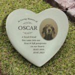 Personalised 'In Loving Memory' Photo Upload Memorial Heart Shaped Resin Garden/Graveside Ornament