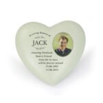 Personalised 'In Loving Memory' Photo Upload Memorial Heart Shaped Resin Garden/Graveside Ornament - Image 5