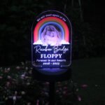Personalised 'Rainbow Bridge' Pet Memorial Outdoor LED Colour Changing Solar Light - Image 4
