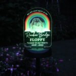 Personalised 'Rainbow Bridge' Pet Memorial Outdoor LED Colour Changing Solar Light - Image 7