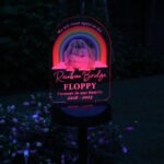 Personalised 'Rainbow Bridge' Pet Memorial Outdoor LED Colour Changing Solar Light - Image 8