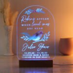 Personalised 'Robins Appear...' Memorial Wooden Based LED Colour Changing Light - Image 4