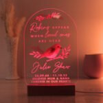 Personalised 'Robins Appear...' Memorial Wooden Based LED Colour Changing Light - Image 5