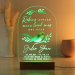 Personalised 'Robins Appear...' Memorial Wooden Based LED Colour Changing Light - Image 6