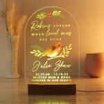 Personalised 'Robins Appear...' Memorial Wooden Based LED Colour Changing Light - Image 7