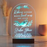 Personalised 'Robins Appear...' Memorial Wooden Based LED Colour Changing Light - Image 8