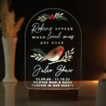 Personalised 'Robins Appear...' Memorial Wooden Based LED Colour Changing Light - Image 9