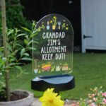 Personalised Any Message Vegetable Patch Design Outdoor LED Colour Changing Solar Light