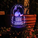 Personalised Any Message Photo Upload Memorial Outdoor LED Colour Changing Solar Light - Image 3