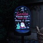 Personalised 'Santa Please Stop Here' Outdoor LED Colour Changing Solar Light - Image 4