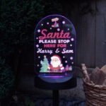 Personalised 'Santa Please Stop Here' Outdoor LED Colour Changing Solar Light - Image 6