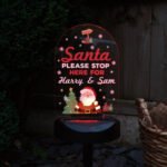 Personalised 'Santa Please Stop Here' Outdoor LED Colour Changing Solar Light - Image 8