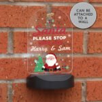 Personalised 'Santa Please Stop Here' Outdoor LED Colour Changing Solar Light - Image 9