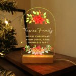 Personalised Christmas Poinsettia Design Wooden Based LED Colour Changing Light - Image 11