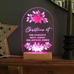 Personalised Christmas Poinsettia Design Wooden Based LED Colour Changing Light - Image 7