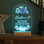 Personalised Christmas Poinsettia Design Wooden Based LED Colour Changing Light - Image 8