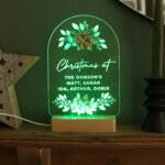Personalised Christmas Poinsettia Design Wooden Based LED Colour Changing Light - Image 9