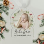 Personalised Any Message Photo Upload Acrylic Christmas Decoration - Image 3