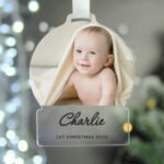 Personalised Any Message Photo Upload Memorial Acrylic Christmas Decoration - Image 3