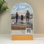 Personalised QR Code Photo Upload Wooden Based LED Colour Changing Light