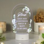 Personalised Botanical Design Wedding LED Colour Changing Sign - Image 7