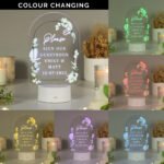 Personalised Botanical Design Wedding LED Colour Changing Sign - Image 2