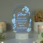 Personalised Botanical Design Wedding LED Colour Changing Sign - Image 3
