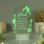 Personalised Botanical Design Wedding LED Colour Changing Sign - Image 4