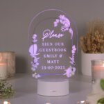 Personalised Botanical Design Wedding LED Colour Changing Sign - Image 6