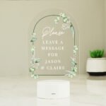 Personalised Botanical Design Wedding LED Colour Changing Sign - Image 10