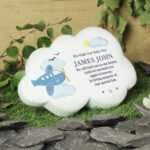 Personalised Plane Design Memorial Resin Graveside/Garden Cloud Ornament - Image 3